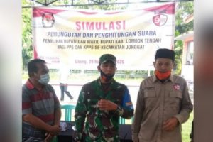 Pastikan Prokes Dijalankan Dengan Baik, Dandim Loteng Pantau Simulasi Pemungutan Suara
