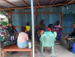 Satgas Pamtas RI-RDTL Yonif 742/SWY Edukasi Warga Patuhi Prokes Covid-19