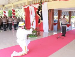 Polda NTB Gelar Upacara Pencucian Pataka Satya Wiradharma