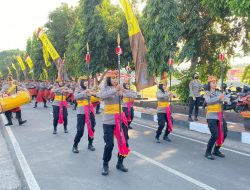 Atraksi Gendang Belek Polres Loteng iringi Wisudawan Purna Bhakti di Polda NTB