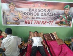 Rangkaian Meriahkan HUT TNI Ke-77 Baksos dan Donor Di Gelar
