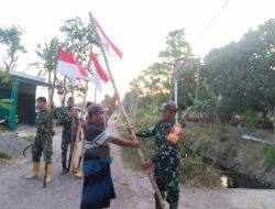 Dan SSK TMMD Kodim Loteng Ajak Masyarakat Pasang Bendera Merah Putih