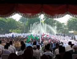 Ribuan Santri Se Lombok Tengah Peringati HSN di Alun Alun Tastura